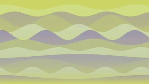 Abstract Background with Soft Flowing Wave Patterns in Muted Green and Purp.. Stock Illustration