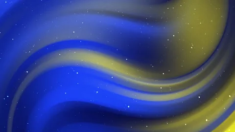 Abstract Background with Soft Gradient Blue and Yellow Liquid Waves Видео 337409675
