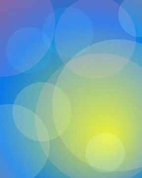 Abstract Background with Soft Overlapping Blue and Yellow Gradient Circles .. Stock Illustration