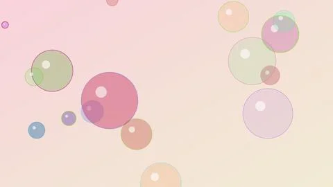 Abstract background with soft pastel bubbles and colorful floating circles .. 스톡 일러스트
