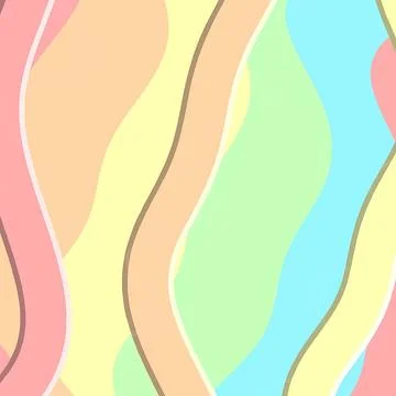 Abstract Background with Soft Pastel Wavy Lines and Fluid Colorful Shapes Illustrazione stock