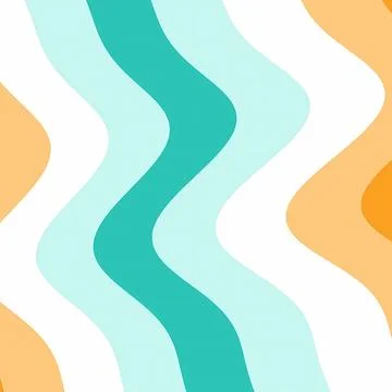 Abstract Background with Soft Wavy Vertical Stripes in Pastel Orange and Teal Stock Illustration