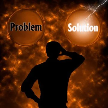 Abstract background with SOLUTION concept. decision making, business man choo Stock Illustration