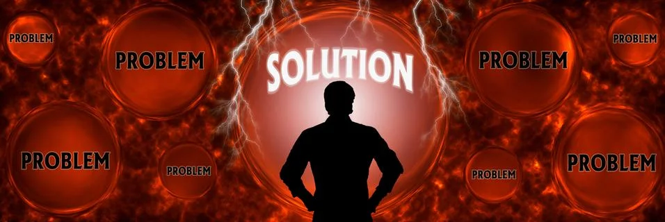Abstract background with SOLUTION concept. decision making, business man choo イラスト素材