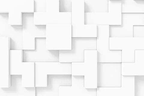 Abstract background of Soma cube. Puzzle pattern. 3D rendering. 스톡 일러스트