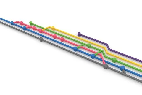 Abstract background of source code branch. 3d rendering. Illustrazione stock