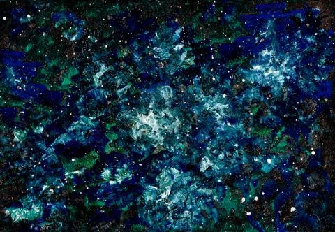 Abstract background with space. Night sky. Hand drawn illustration. Stock Illustration