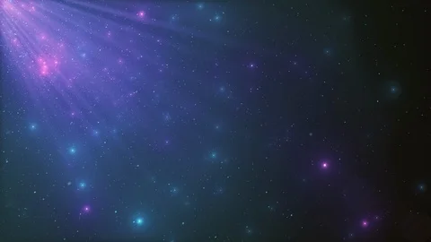 Abstract background of sparkling floating neon dust particles and rays of light Stock Footage 116119684