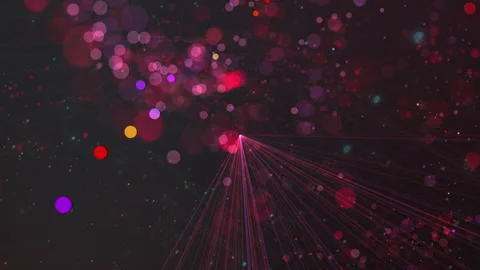 Abstract Background of Sparkling Light Particles on a Dark Gradient Surface 库存影片 301636581