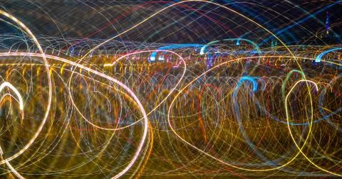 Abstract background with speed motion of lights Stock Photos