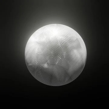 Abstract background sphere disco ball white gray color of extruded triangles, Stock Illustration