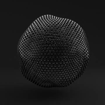 Abstract background, sphere, form. 3d illustration, 3d rendering. Stock Illustration