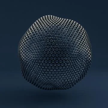 Abstract background, sphere, form. 3d illustration, 3d rendering. Stock Illustration