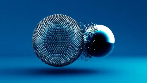 Abstract background, sphere, form. 3d illustration, 3d rendering. Stock Illustration