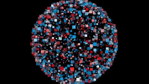 Abstract background of a sphere formed by colorful squares. Stock Footage 82548601