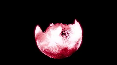 Abstract background, sphere shaped glowing red and blue particles Stock Footage 295883045