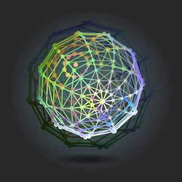 Abstract background with sphere on theme digital technology and Stock-Illustration