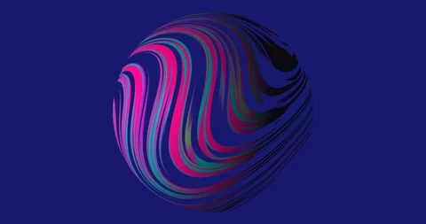 Abstract background with sphere with twisted color lines in popular neon colors Vidéo 121731600