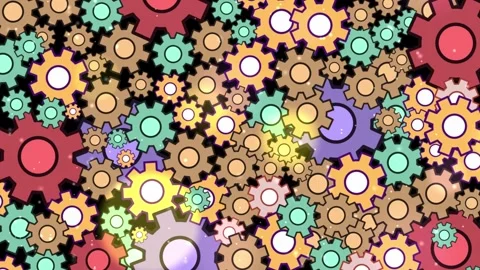 Abstract Background of Spinning cog wheel showing teamwork and togetherness Stock Footage 288739211