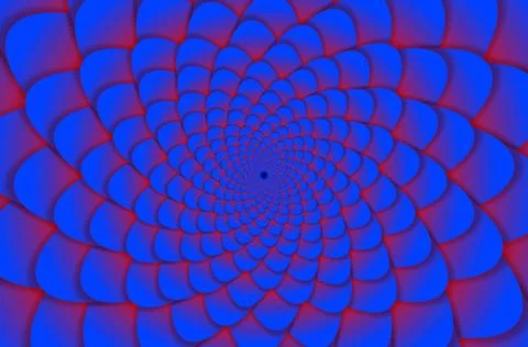 Abstract background. Spiral flower pattern in red and blue. Abstract Lotus 스톡 일러스트