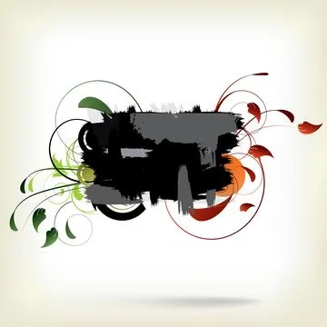 Abstract background with splash and floral elements イラスト素材