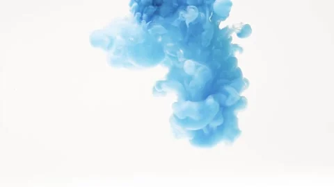 Abstract background of splashes of blue paint in water. Stock Footage 143538701