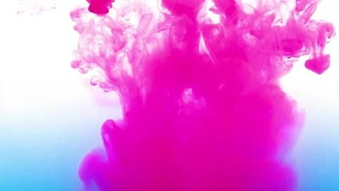 Abstract background of splashes of pink and blue paint in water. Stock Footage 143562004