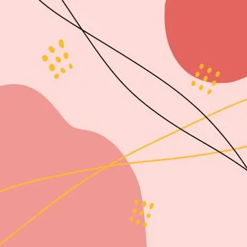 Abstract background with spots dots and lines. Pink spots are pastel colors Illustrazione stock