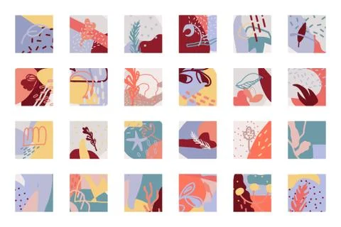 Abstract background square cover icon vector set Stock Illustration