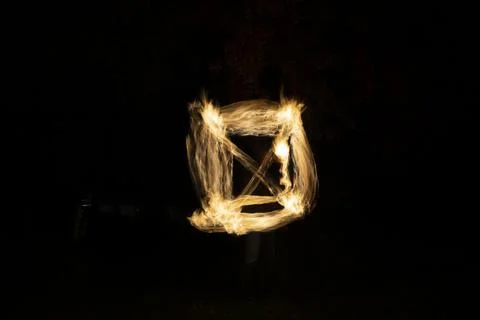 Abstract background of a square fire flame sign isolated on a black backgroun Stock Illustration