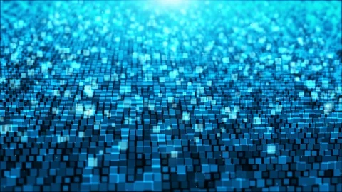 Abstract background with square light blue white moving and flicker particles. Video stock 85680498