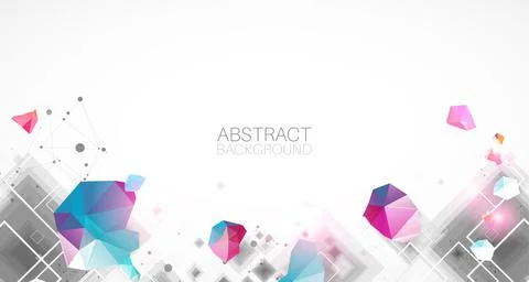 Abstract background with square pattern. Plexus effect. Illustrazione stock