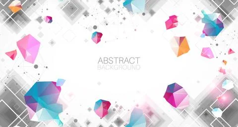 Abstract background with square pattern. Plexus effect. Stock Illustration