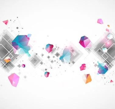 Abstract background with square pattern. Plexus effect. Illustrazione stock