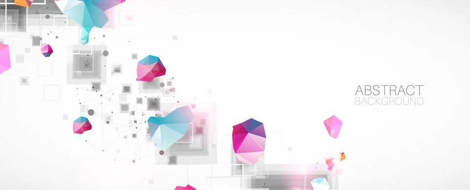 Abstract background with square pattern. Plexus effect. 스톡 일러스트