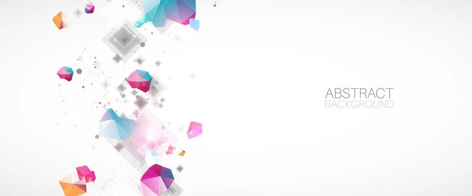 Abstract background with square pattern. Plexus effect. Illustrazione stock