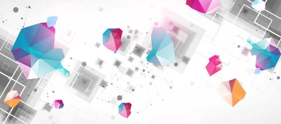 Abstract background with square pattern. Plexus effect. Illustrazione stock