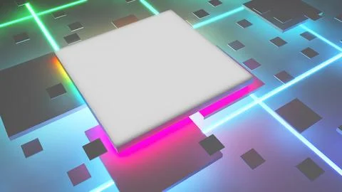 Abstract background square shape neon light,geometric background,Square Sha.. Foto stock