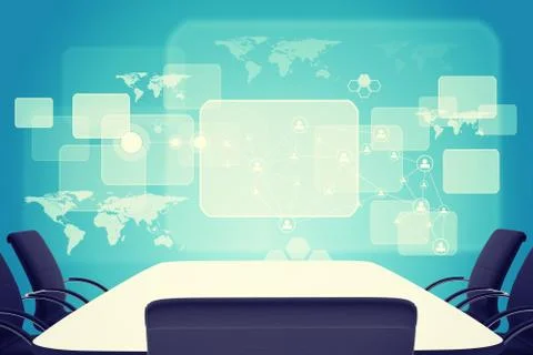 Abstract background with square shapes, world map and table Illustrazione stock