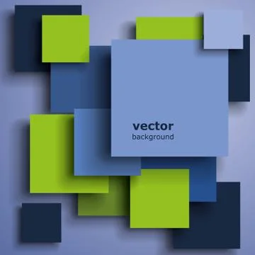Abstract Background: Squares with Drop Shadows Stock Illustration