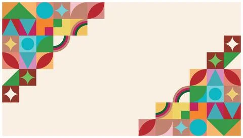 Abstract background with squares, rectangles, rhombus and crosses. Stock Illustration
