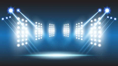 Abstract background stadium stage hall with scenic lights of round futuristic Stock Illustration