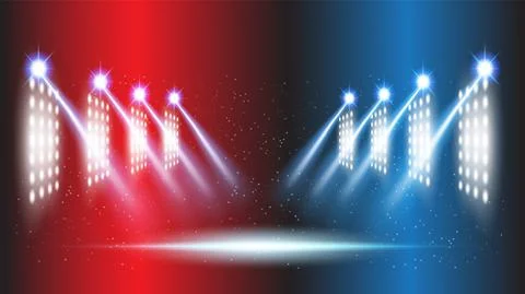 Abstract background stadium stage hall with scenic lights of round Stock Illustration