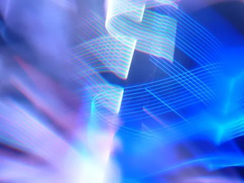 An abstract background with staggered, refracted, mottled light layers and vo Stock Illustration