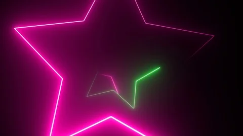 Abstract background, Star neon triangles. Seamless loop. Video stock 106777335