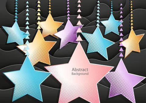 Abstract background Star shape Paper cut banner vector illustration. Stock Illustration