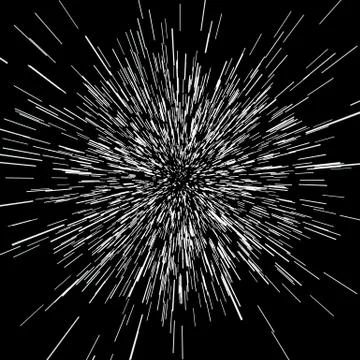 Abstract Background With Star Warp or Hyperspace. Abstract Exploding Effect Stock Illustration