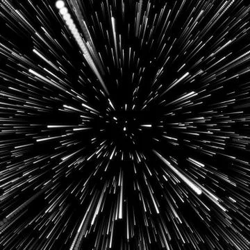 Abstract Background With Star Warp or Hyperspace. Abstract Exploding Effect Stock Illustration