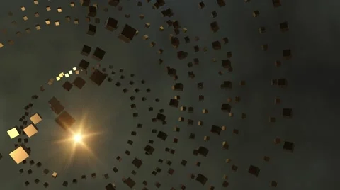 Abstract background of the stars orbiting 3d elements Stock Footage 51375191