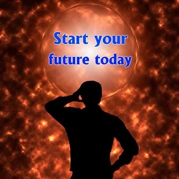 Abstract background with Start your future today concept. Thinking, Success a Stock Illustration